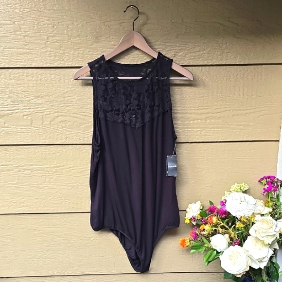 Torrid Super Soft Lace Sweetheart Bodysuit Deep Black 3x New - Picture 7 of 11
